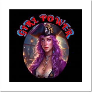 Girl,power, violet eyed pirate lady captain Posters and Art